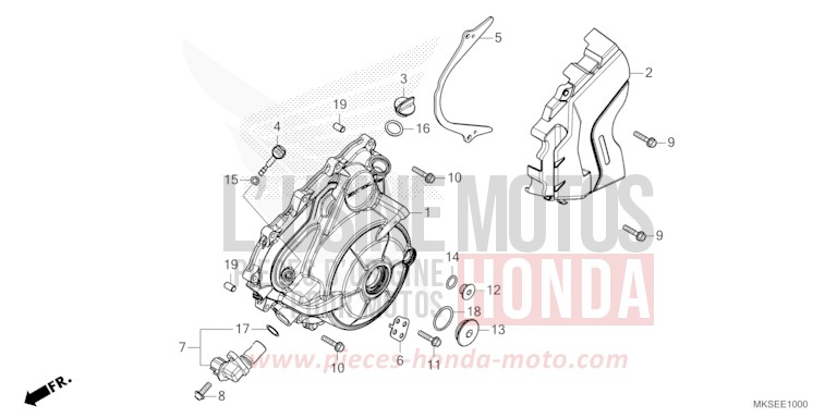 COUVERCLE DE GENERATRICE de Africa Twin DCT DARKNESS BLACK METALLIC (NH463) de 2021